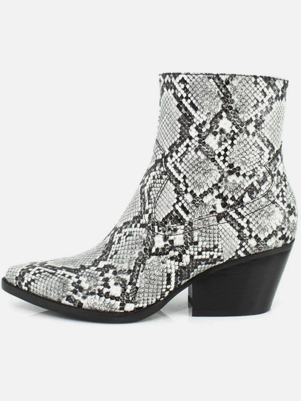 Jeffrey Campbell Kelam Pointed Toe Snakeskin Ankle Western Booties — 10